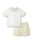 Sibley Short Set - Legacy White Knit Top, Sunshine Stipe Collar and Shorts