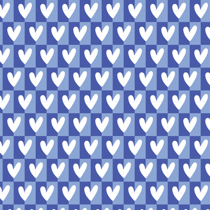 Grayson Pajama Pant Set - Checkered Hearts Blue
