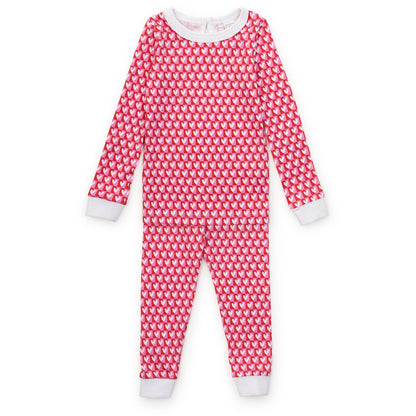 Ava Pajama Pant Set - Checkered Hearts Red