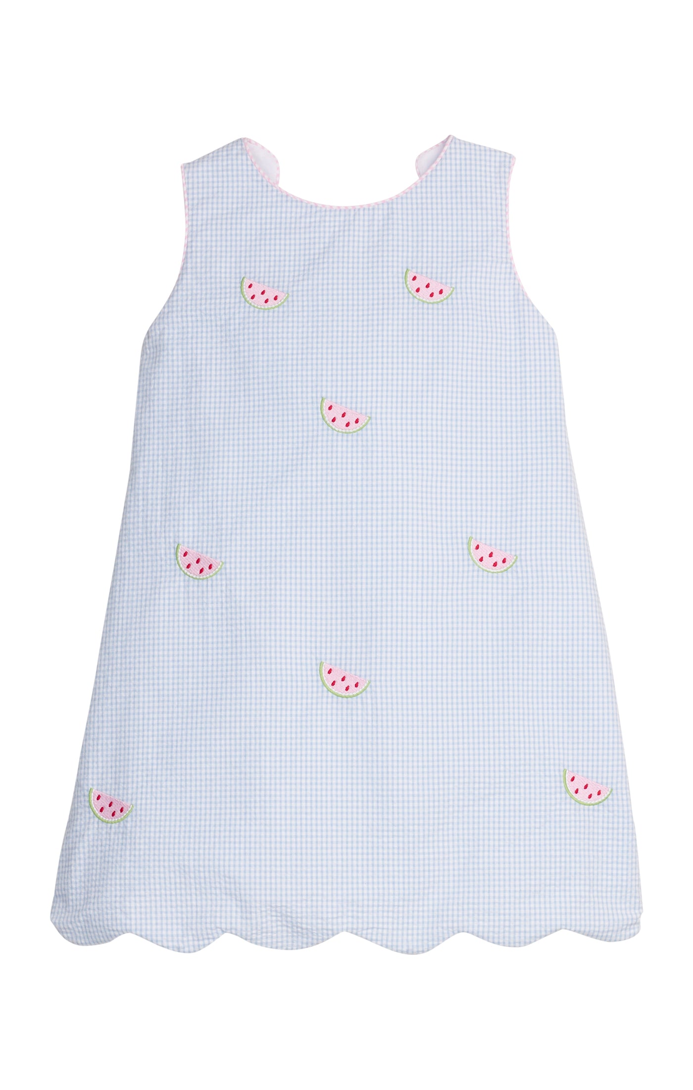 Embroidered Bow Back Dress - Watermelon