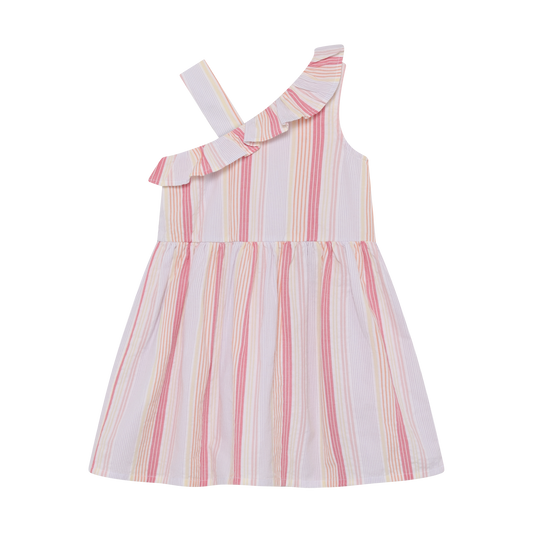 Dress NS Y/D Seersucker - Bright White Stripe - Tween