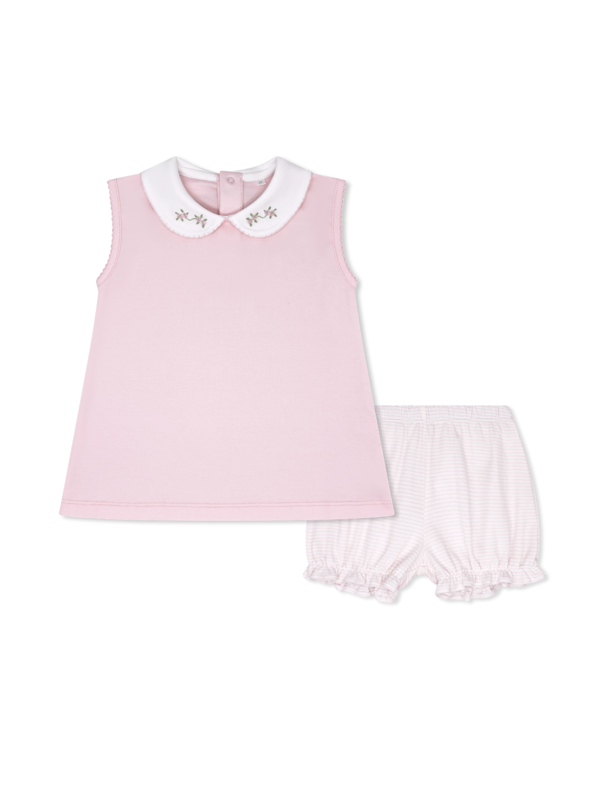 Brooklyn Bloomer Set - Palmer Pink Pima w/ Flower