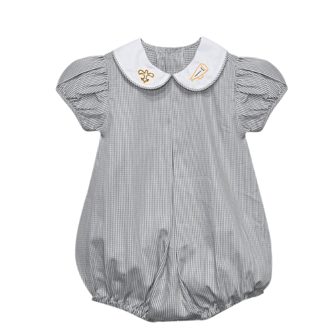 Fleur De Lis Black/Gold Girl Bubble