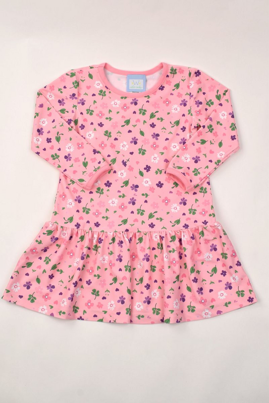 Pink Floral Long Sleeve Dress 93360 Tween