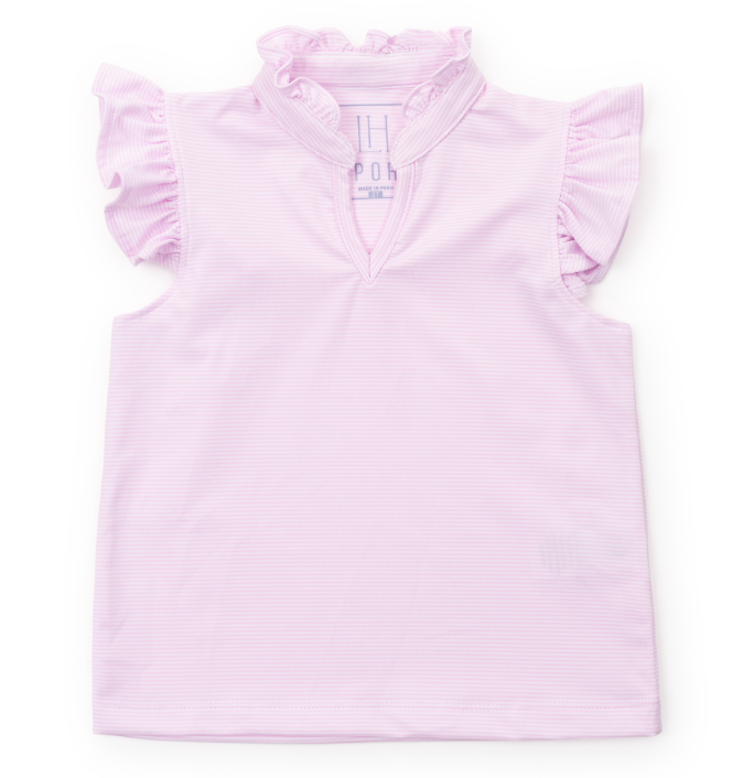 ELLIE PERFORMANCE TOP PINK STRIPE