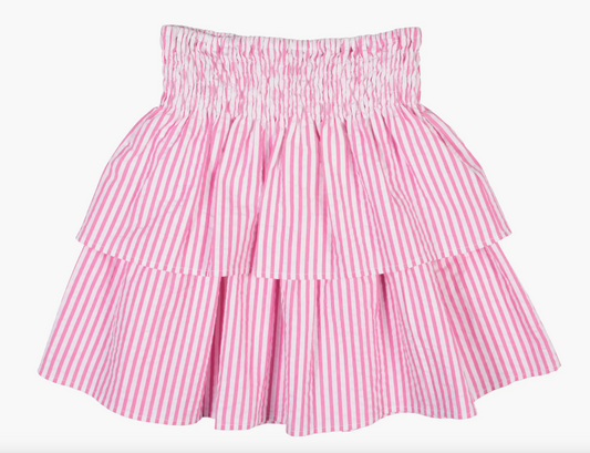 Floral Skirt with Ruched Waist