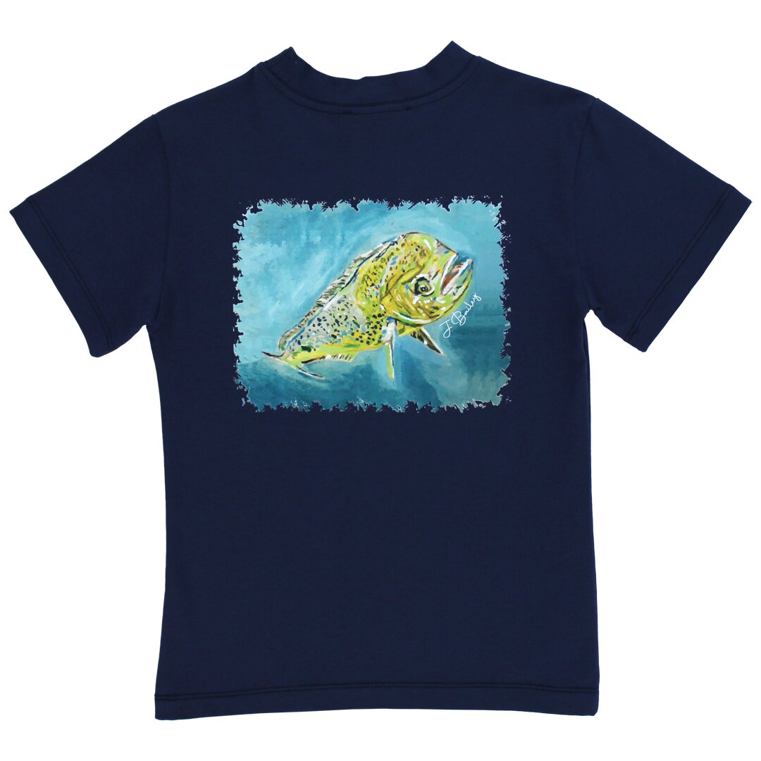 Shortsleeve Logo Tee - Navy Fish