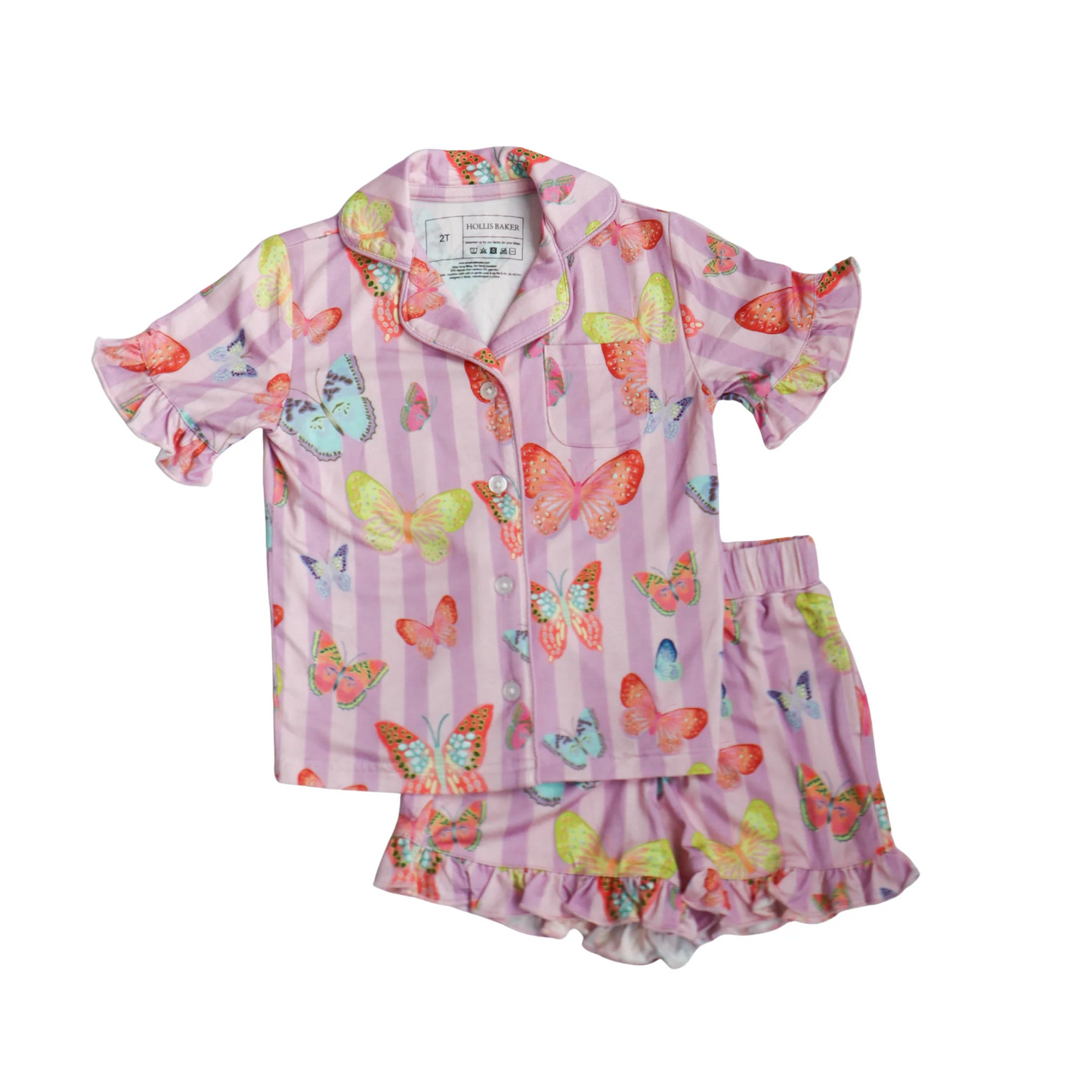 Ruffle Set - Pink Butterfly