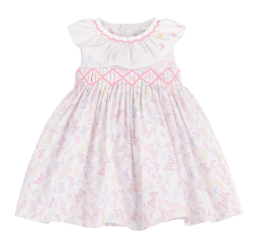 Flutter Fields Smock Dress - Pink