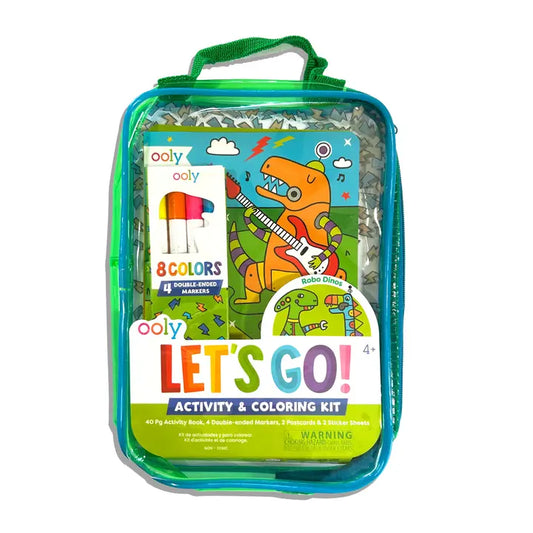 Let's Go Activity & Coloring Kit - Robo Dinos