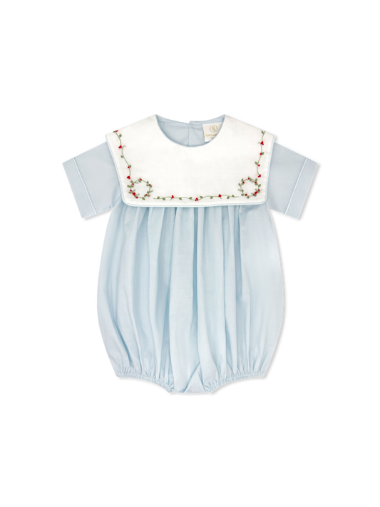 Christian Bubble - Blessings Blue w/Holly Embroidery