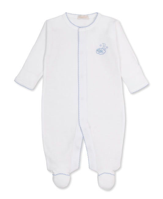 Footie w/Hand Embroidery - Light Blue Premier Goodnight Bears