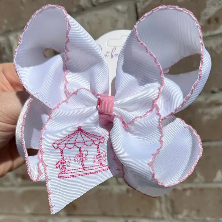 Pink Carousel Hair Bow