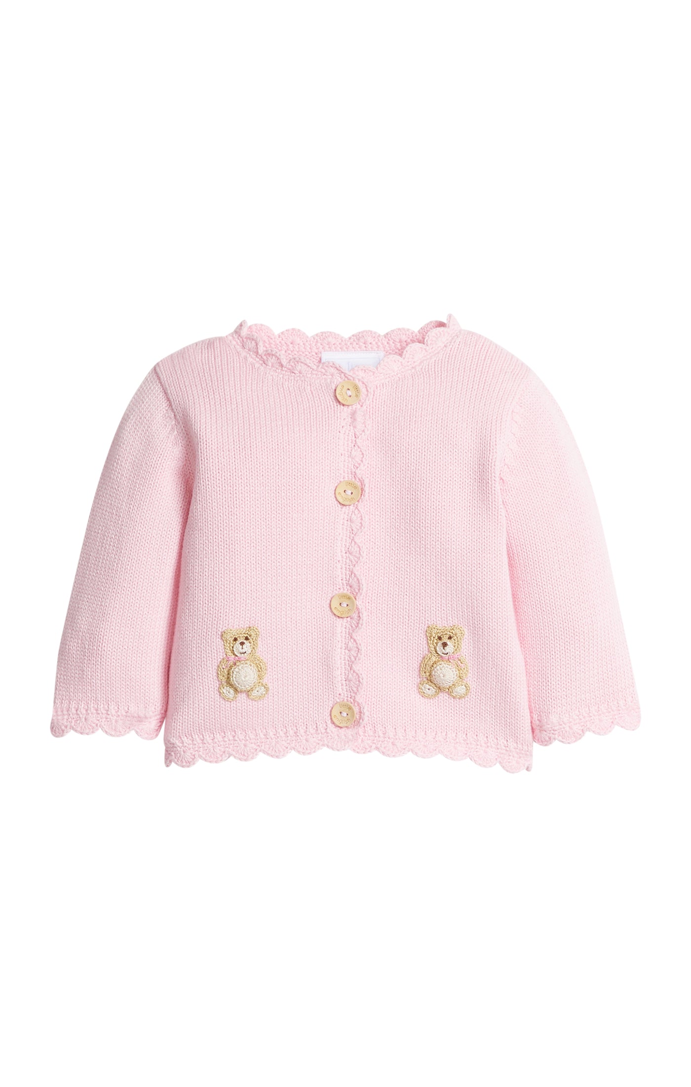 Crochet Cardigan - Pink Teddy Bear