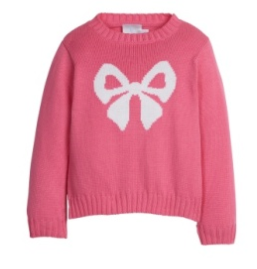 Intarsia Sweater Hot Pink Bow