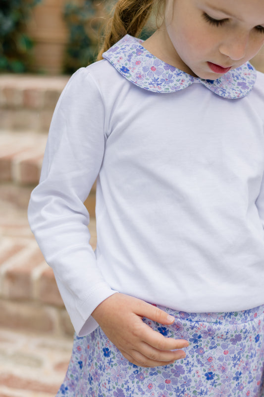 Iris Garden Blue Floral L/S Collar Shirt
