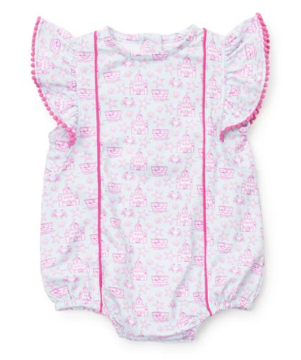 Marion Flutter Sleeve Bubble Sandcastles Pink