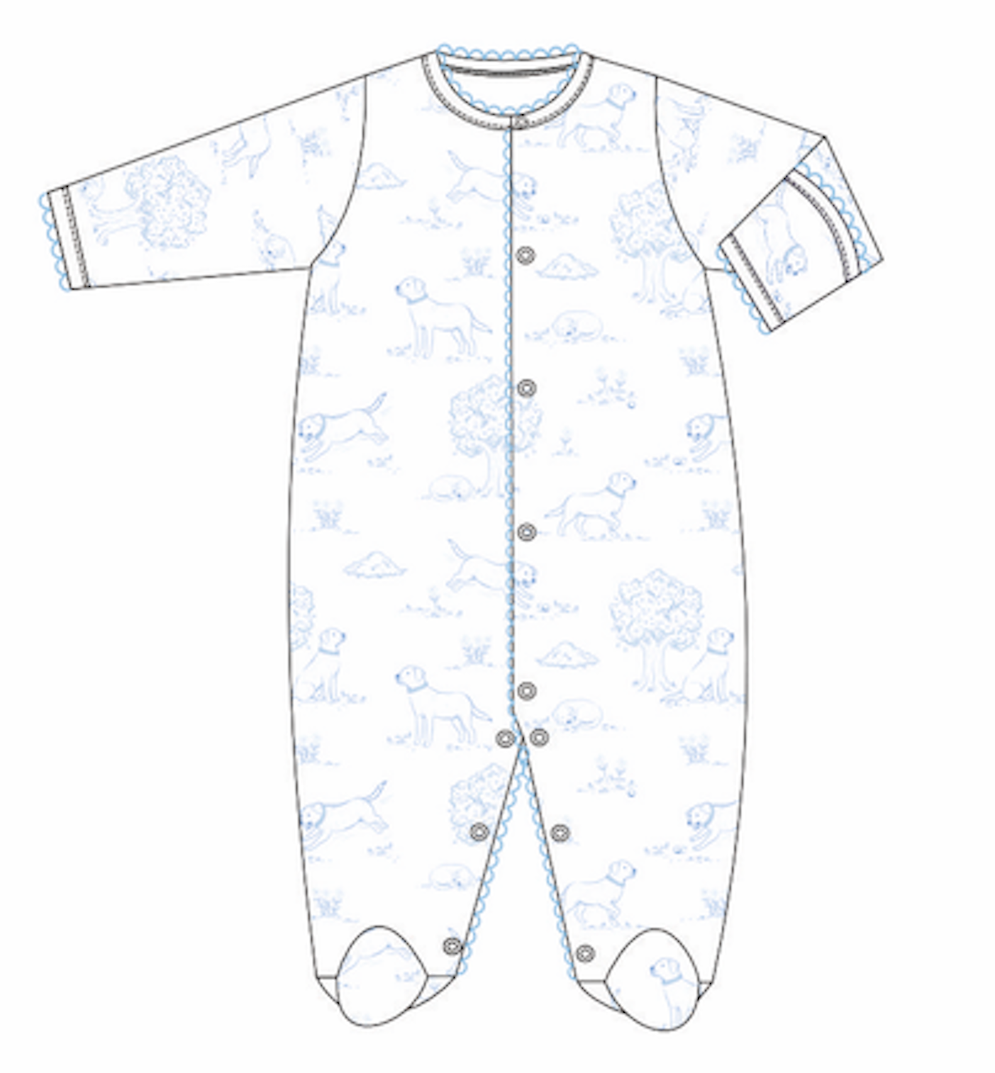 Printed Footie - Signature Boy Lab