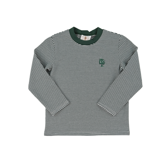 Green Signature Stripe Boys Beau Basic L/S Tee