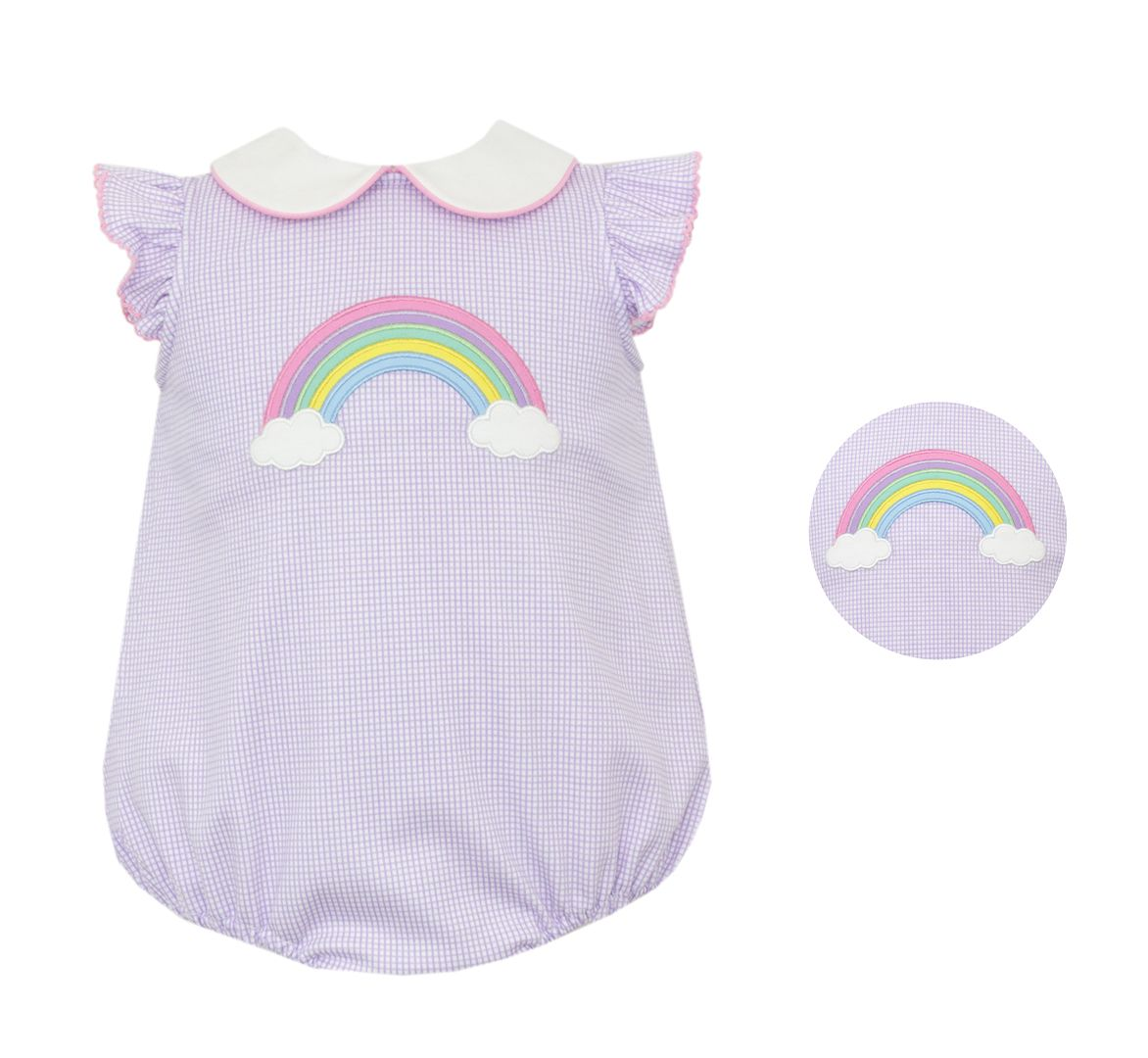 RAINBOW DAYS - Lilac knit check girl´s bubble (5013F-CS27)