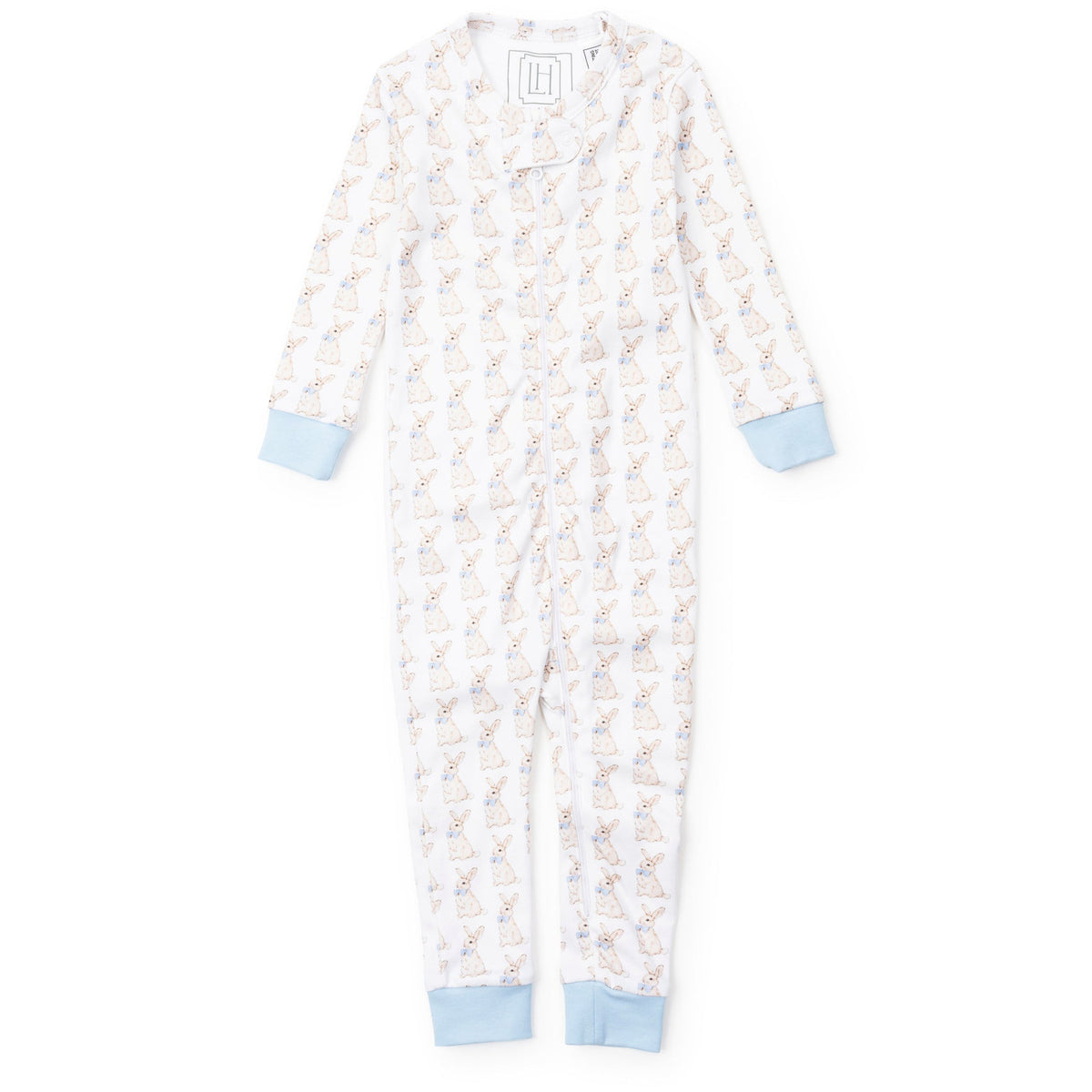 Parker Zipper Pajama - Easter Bunnies Blue