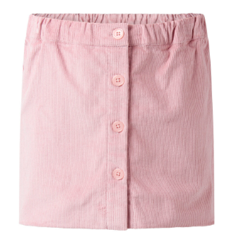 Pink Corduroy Button-Front Skirt