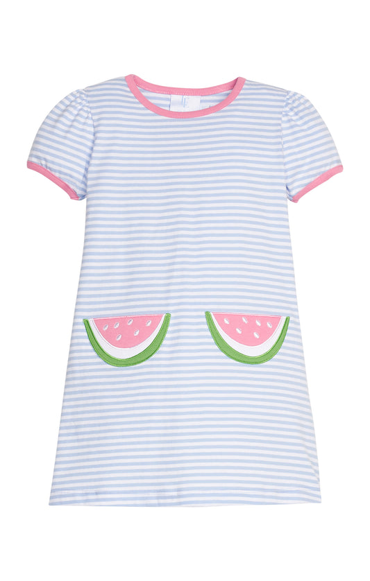 Applique Pocket T-Shirt Dress - Watermelon