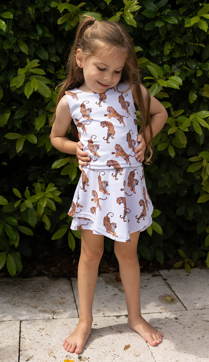 Printed Athletic Skirt Set - Tigers - Tween
