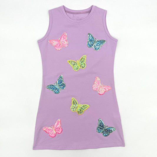 Sequin Patch Dress - Butterflies