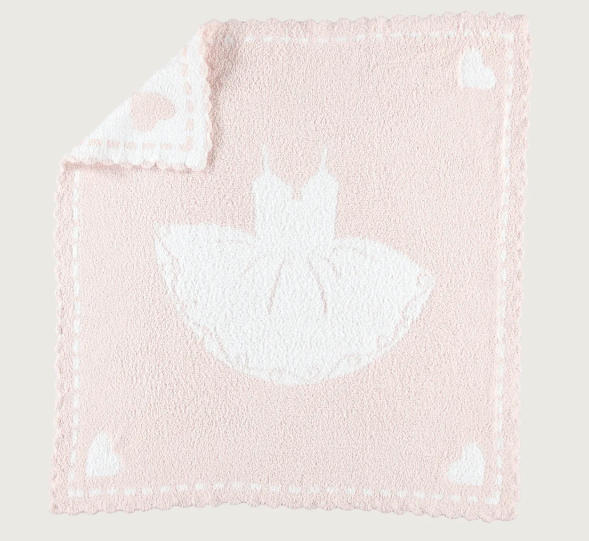 CozyChic Scalloped Receiving Blanket Pink White Tutu