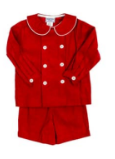 Dressy Short Set - Red Corduroy