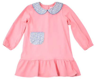 Knit Dress with Floral Pocket