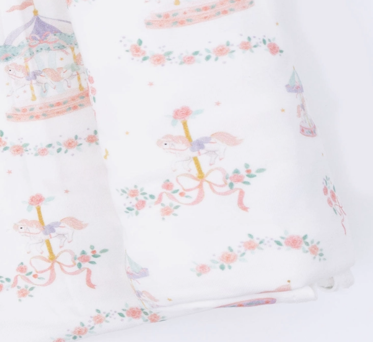 Carousel with Bows Swaddle Blanket