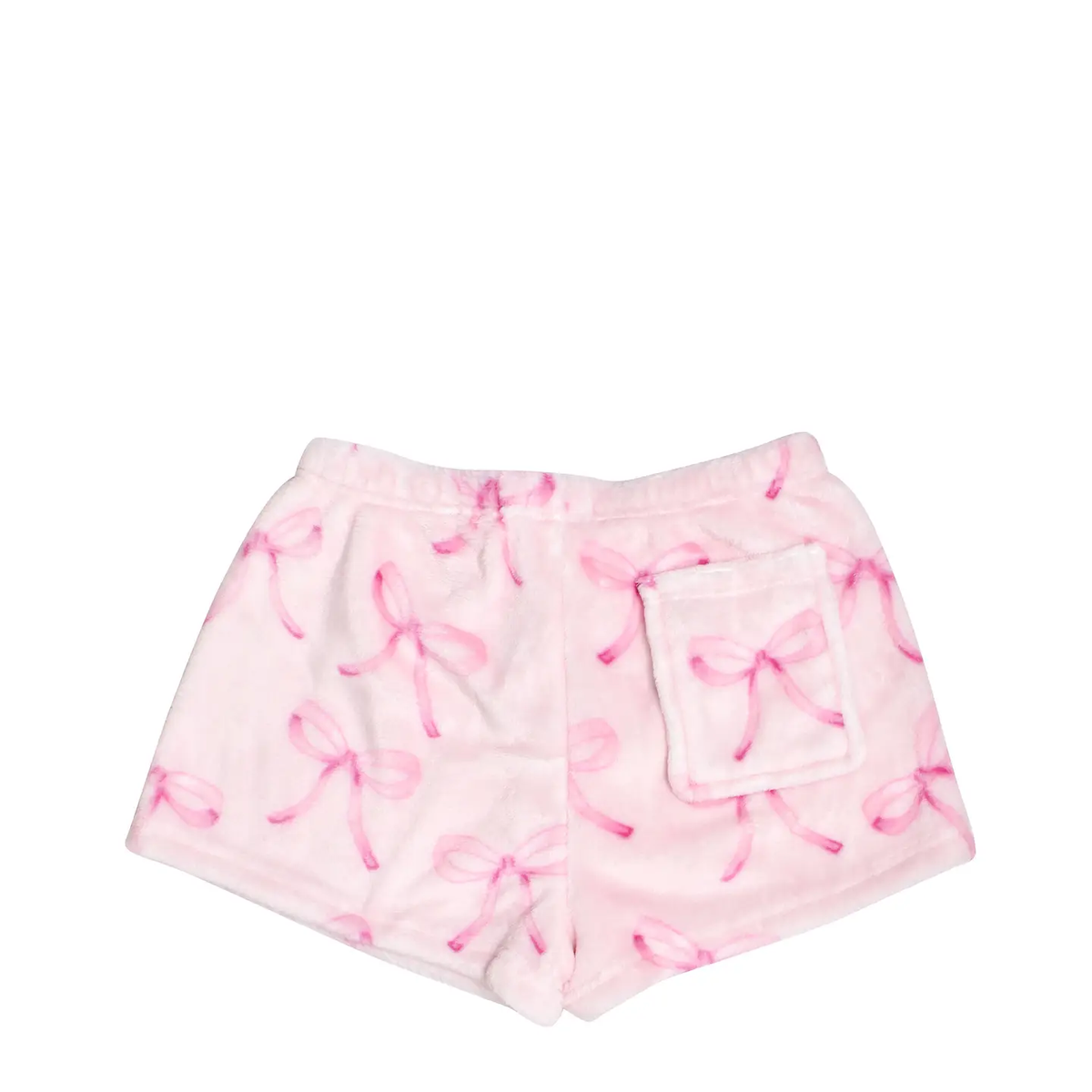 Fleece Printed Cozy Shorts - Pink Bow - Tween