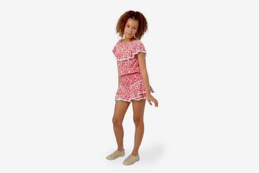 Genevieve Skort - Patch Red/White Asher