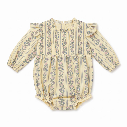 Elizabeth Bubble - Yellow Floral Stripe