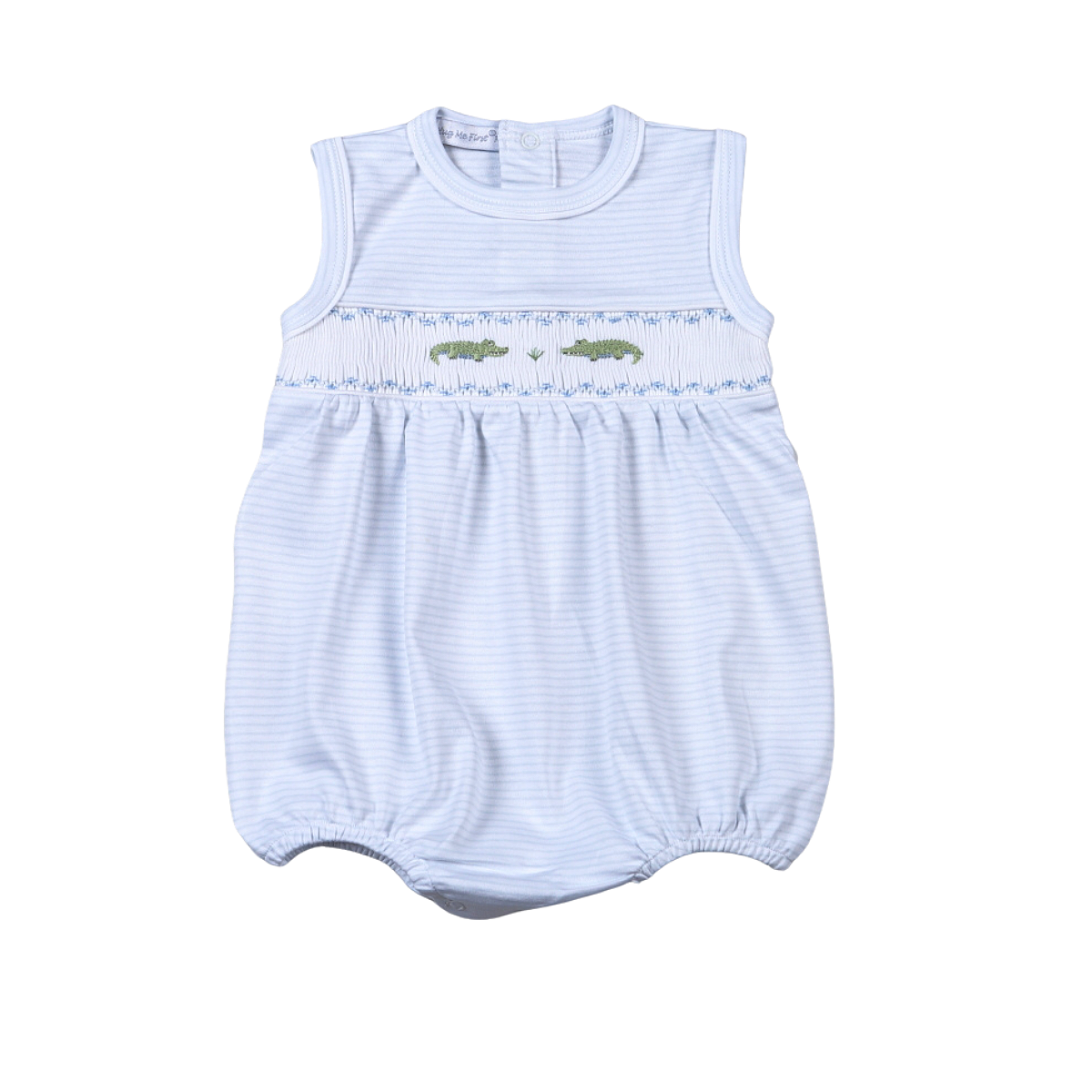 Blue Hand Smocked Gators Bubble