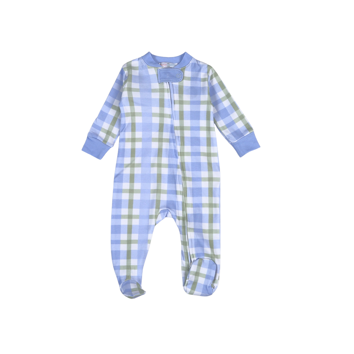 Blue Plaids Jon Zipper Footie