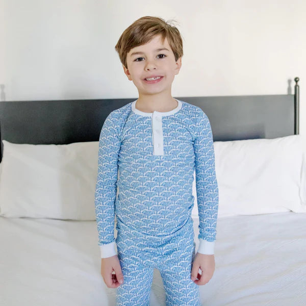 African Elephants Blue Jack PJ Set