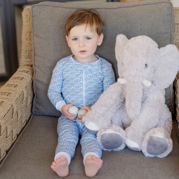 African Elephants Blue Parker Zipper Pajama