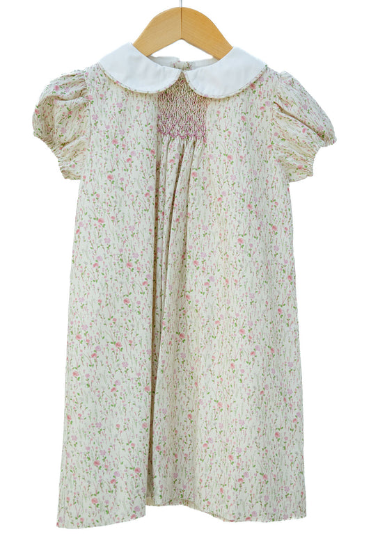 Pink Floral Smocked Woven Sadie Dress