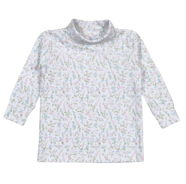 Vivian Floral Pima Turtleneck VIV-010