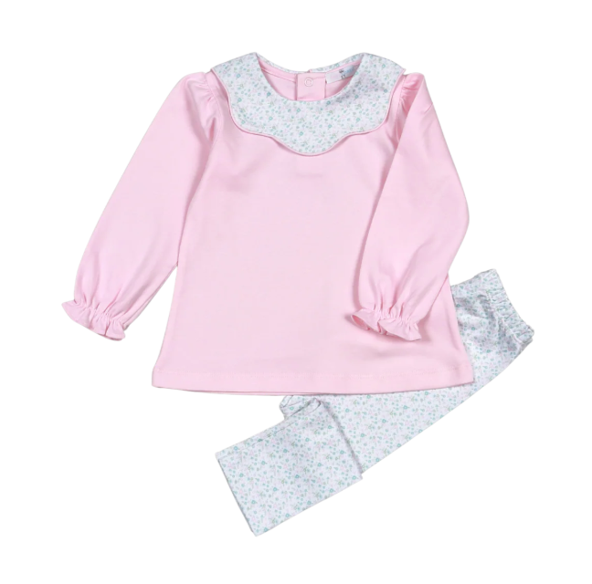 Nicole Scallop Pima Pants Set