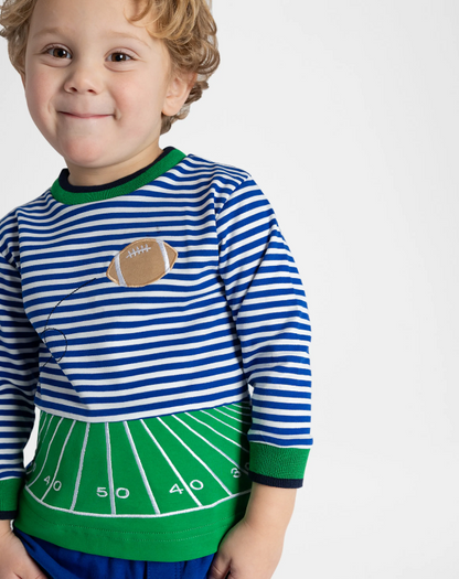 Stripe Knit Shirt With Football Field