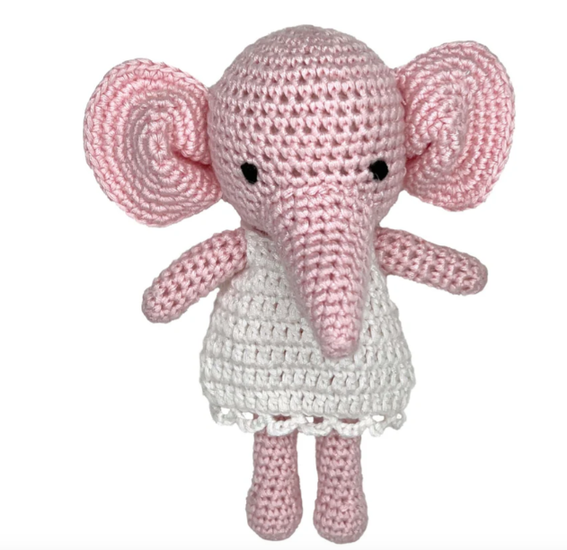 Elephant Knit Toy - Pink