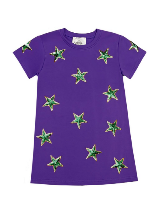 Mardi Gras Stars Dress Tween
