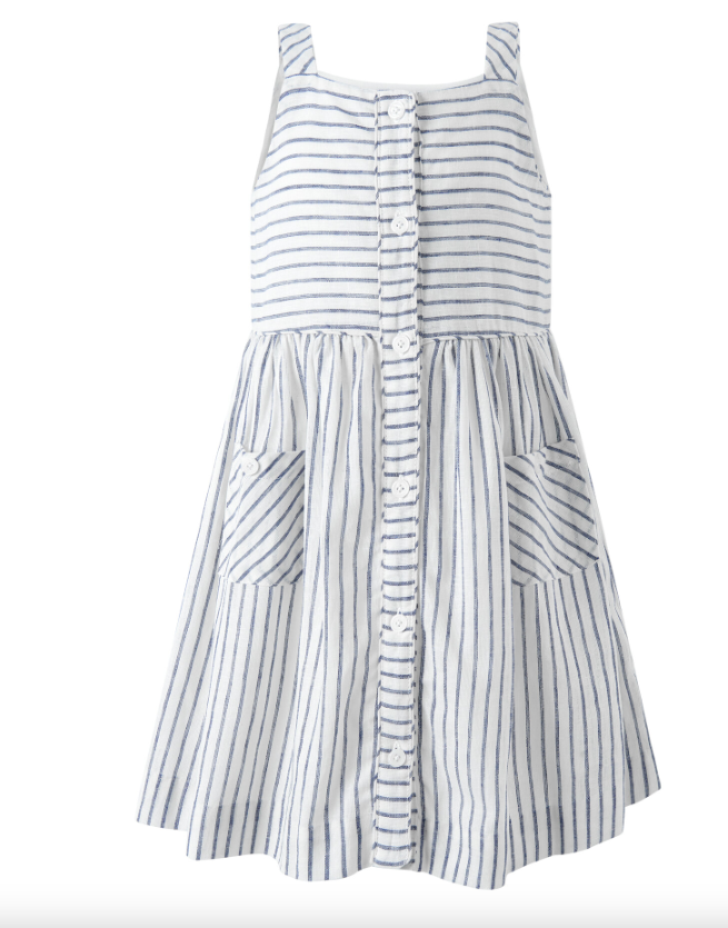 Stripe Button Front Sundress - Tween