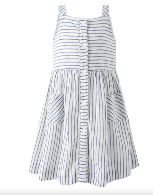 Stripe Button Front Sundress - Tween