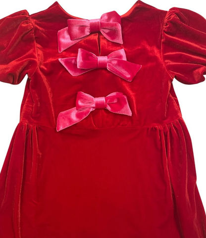 Red Velvet Bow Dress