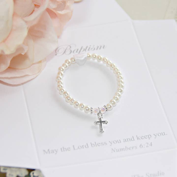 Baptism Classic Infant Bracelet 4" with Cross